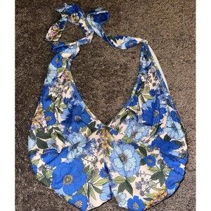 Floral blue halter top